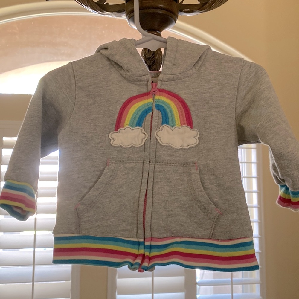 Hatley Rainbow Zip up sweater 6-9months baby girl